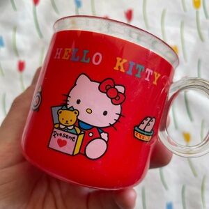 Vintage Sanrio Hello Kitty - Small plastic cup 1991 AS IS